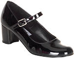 Unbranded Fancy Dress Costumes - Black Patent Round Toe Shoes Shoe Size 6.5