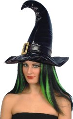 Unbranded Fancy Dress Costumes - Black Patent Witch Hat
