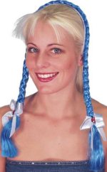 Unbranded Fancy Dress Costumes - BLUE Plaits On Wired Headband