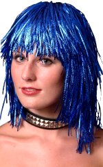 Unbranded Fancy Dress Costumes - Blue Tinsel Wig