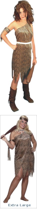 Fancy Dress Costumes - Cavewoman (Brown Velveteen) Extra Large