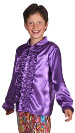 Unbranded Fancy Dress Costumes - Child 70s Frill Satin Shirt - Purple Small