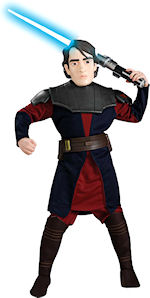 The Child Clone Wars Deluxe Anakin Skywalker Costume includes shirt with attached tabbard, EVA armou