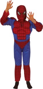 Fancy Dress Costumes - Child Spiderman Playsuit Age 5-7