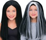 Unbranded Fancy Dress Costumes - Child Witch Wig Black and White