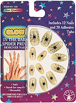 Fancy Dress Costumes - Glow-In-Dark Spider Nails