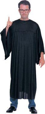 More of an American style effect, this costume consists of pleated black judge robe. Add the traditi