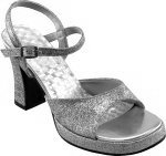 Unbranded Fancy Dress Costumes - Ladies 70` Disco Shoes SILVER Silver Small