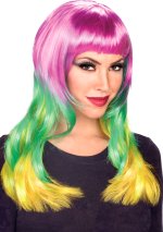 Unbranded Fancy Dress Costumes - Mardi Gras Tri Colour Wig