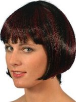 Unbranded Fancy Dress Costumes - Nicole Wig BLACK WITH BURGUNDY