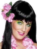 Fancy Dress Costumes - Pink Flower Hair Clip