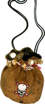 Piratess Booty Bag embellished with golden colour coins.