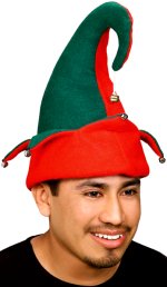 Unisex two colour Christmas hat with two tone green 