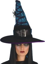 Unbranded Fancy Dress Costumes - Witch Hat With Purple Spiral And Spider