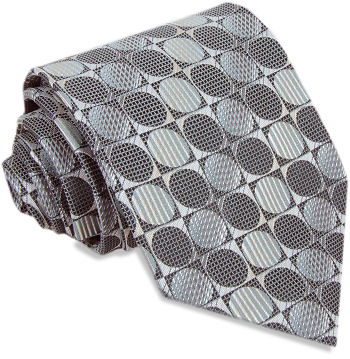 Unbranded Fashion Grey Circles Extra Long Tie