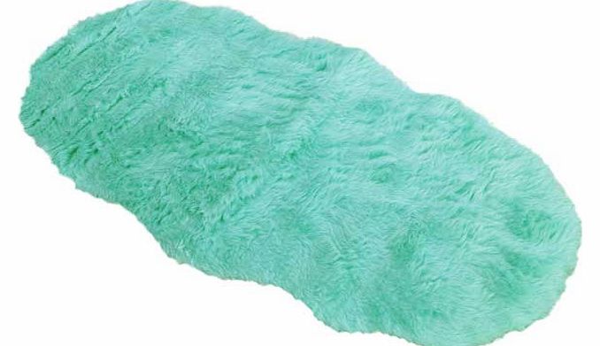 Unbranded Faux Fur Double Sheep Shape Rug - Duck Egg - 75