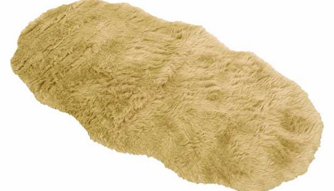 Unbranded Faux Fur Double Sheep Shape Rug - Honey - 75 x