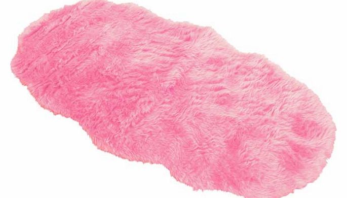 Unbranded Faux Fur Double Sheep Shape Rug - Pink - 75 x