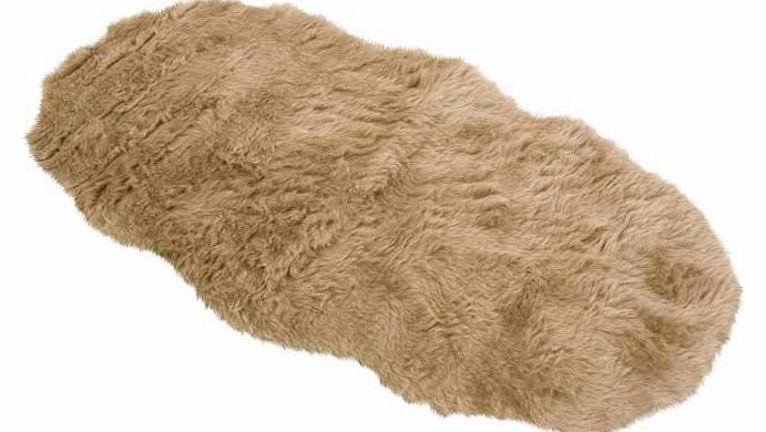 Unbranded Faux Fur Double Sheep Shape Rug - Taupe - 75 x