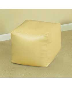 Faux Leather Bean Cube Cover - Cream