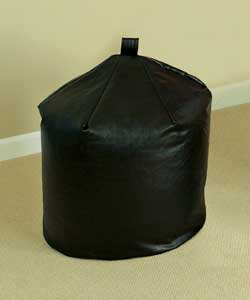 Faux Leather Beanbag Cover - Black