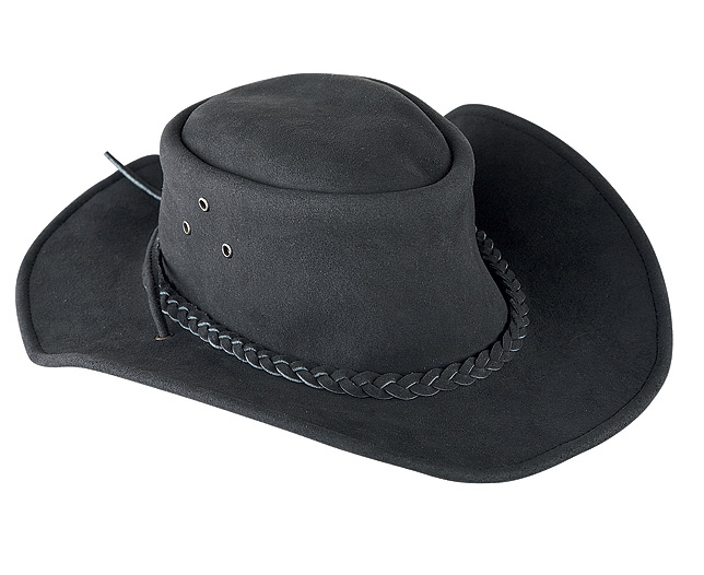 Unbranded Faux Suede Bush Hat Black Large 59 CM