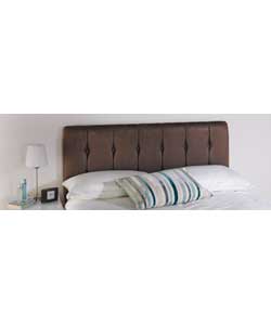 Unbranded Faux Suede Effect Double Button Headboard - Brown