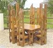 Fenland table with 6 chairs. This set is made from reclaimed fence posts.