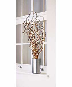 Free standing, silver finish pot with modern style