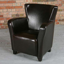 The Fidel club leather armchair features a combination curved and straight lines to give this