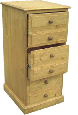 With the appearance of a slim 6 drawer chest  this clever filing cabinet in fact has 3 deep filing