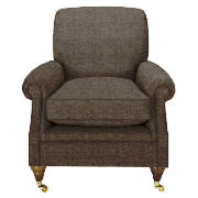 Unbranded Finest Bloomsbury Linen Club Chair, Chocolate