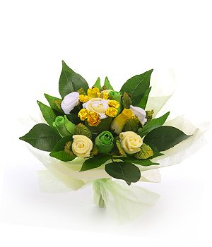 Unbranded Finest Bouquets - Lemon and White small