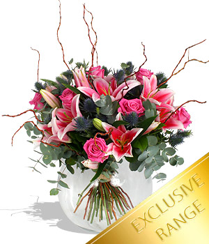 Unbranded Finest Bouquets - Pink Lilies and Roses