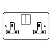 (H)88 x (W)148 mm, BS 1363, 13 amp 2 gang switched socket with white insert, Quality brass front