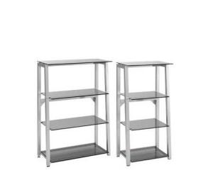 Unbranded Flatline grey glass low shelving unit