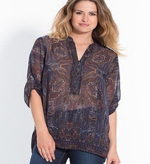 Unbranded Flattering Round Neck Printed Blouse