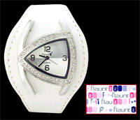 Flaunt-it Quartz Analogue Bling Watch (White)