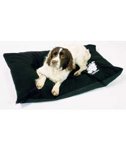 Generously filled dog bed with removable zipped co
