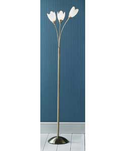 Fleur Petal 3 Light Floor Lamp - Antique Brass