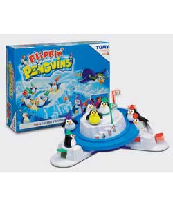 Be first to flip your penguins and the joker penguin onto the moving iceberg, but watch out as they