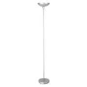 This silver effect, uplighter floor lamp is for use with a 100w maximum, BC GLS bulb.