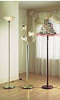 Traditional Handmade floor standing lamp. Gold col