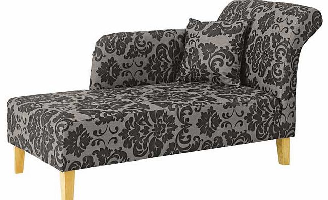 Unbranded Floral Chaise Longue - Charcoal