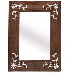 Floral Inlaid Mirror