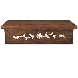 Floral Inlaid Wall Shelf