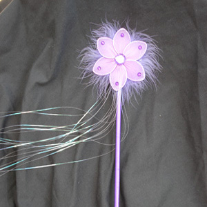 Flower Wands with trailing irridescent strands. Perfect for little fairies to cast their spells,