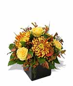 Forged from precious petals A foison of aurulent chrysanthemums bronzed roses goldenrods and rusty
