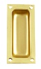 Flush pull polished brass to be used on sliding doors. Overall measurements are 45x101mm. Screws are