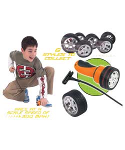 Rip the cord to race your Fly Wheel at a scale speed of 300mph!Each sold separately. For 1 player